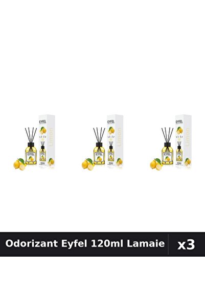 Eyfel Set 3 Odorizant Cameră Betisoare 120ml - Lamaie - Parfum Intens
