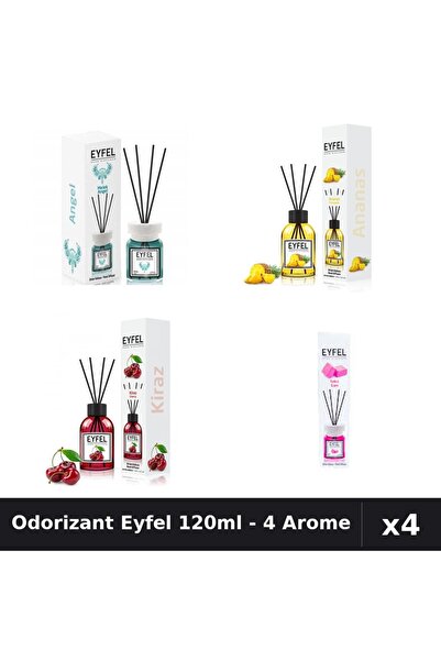 Eyfel Set 4 Odorizante Camera Betisoare 120ml - Angel, Ananas, Cirese, Bubble...