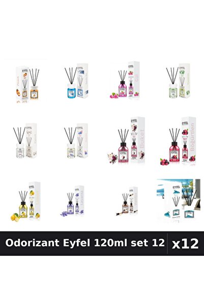 Eyfel Set 12 Odorizante Camera Betisoare 120ml - 12 Arome Asortate, Parfum In...