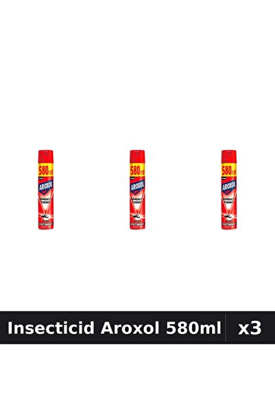 Aroxol Set 3 Spray Insecticid 580ml - Anti Gandaci, Tantari, Muste - Protectie