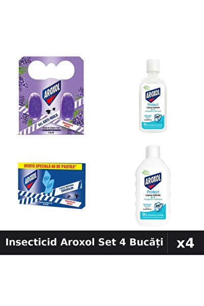 Aroxol Set 4 Insecticid - Pastile, Loțiune Repelent 85ml și 200ml - Protecție...