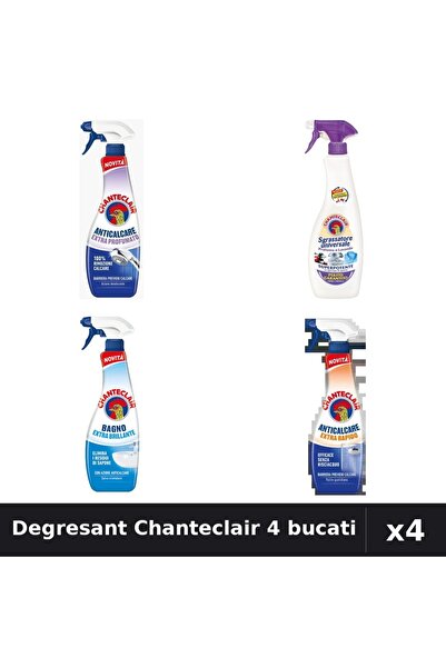 Chanteclair Set 4 Degresant 600ml-625ml - Anticalcar, Lavanda, Stralucire, Rapid