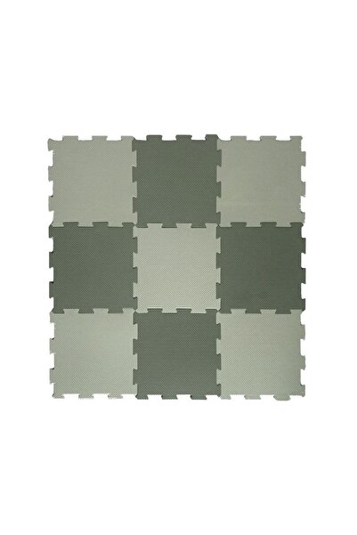 Zet Set 9 covorașe puzzle EVA verde mentă/olive, 31x31x1.3 cm, modulare pentr...