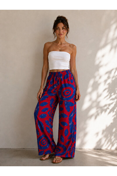 Levine Desenli palazzo pantolon yaz koleksiyonu premium summer fit