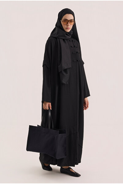 HEQA Aller Detaylı Abaya Siyah