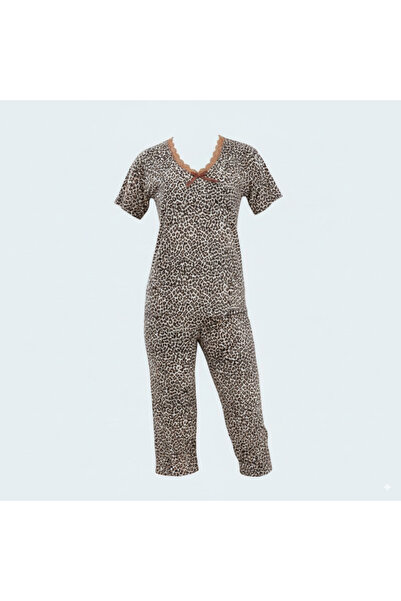 Generic Viscose Pajama Set with Capri Pants and Short-Sleeve Shirt - Made in ...