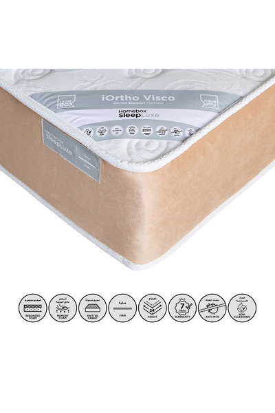 Home Box iOrtho Visco SleepLuxe Firm Rebonded Foam Queen Mattress - 160x200x2...