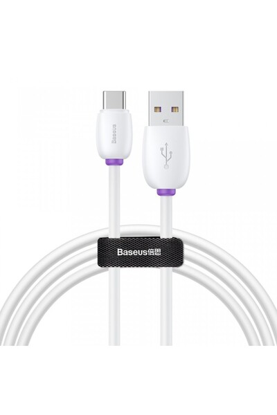 Baseus Purple Ring HW Бързо зарядно устройство USB към USB Type C 40W 1м Бял ...