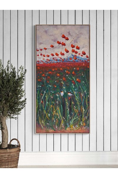 Simurg Sanatevi Güneşi Uğurlarken Gelincikler Yağlı Boya Tablosu