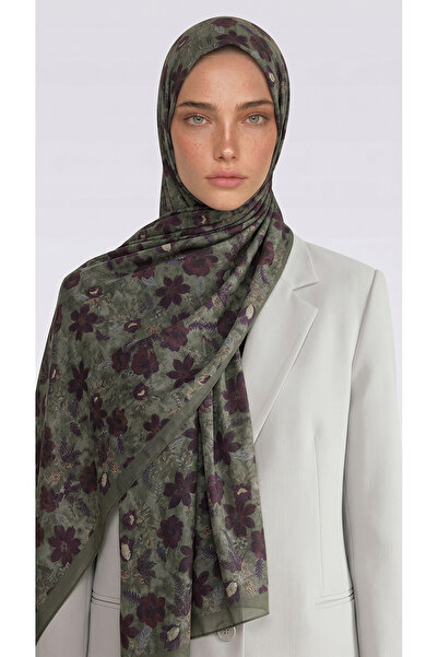 Karaca Velora Patterned Cotton Shawl - Green Burgundy