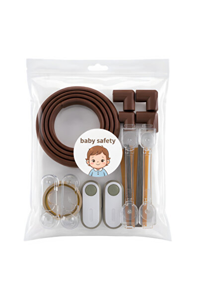 CARBOY Brown Children's Safety Set for Home – 17-piece Protection Kit