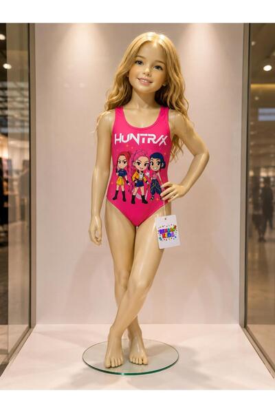 bemora kids kpop huntrix rumi mira çocuk mayo bikini pembe mayo