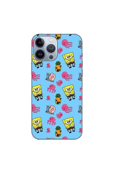 OEM Husa compatibila cu Apple iPhone 13 Pro Max Silicon Gel Tpu Model Spongeb...
