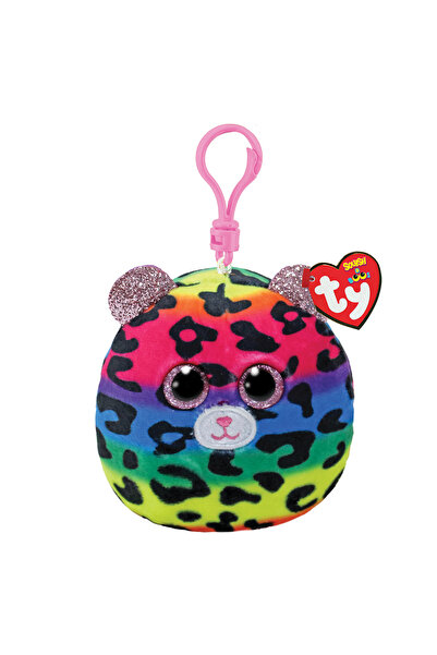 TY Squishy Beanies Dotty Χνουδωτό Μπρελόκ Λεοπάρδαλη Πολύχρωμο