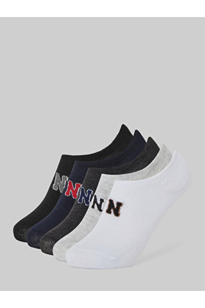 Styli Pack of 5- Letter Pattern No Show Socks