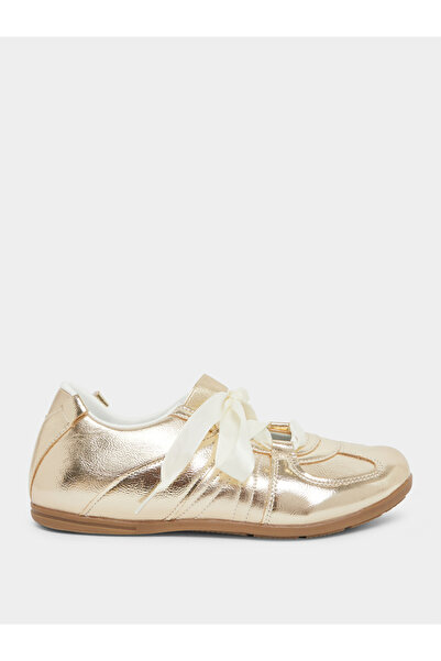 Styli Metallic Look Ribbon Trim Sneakers