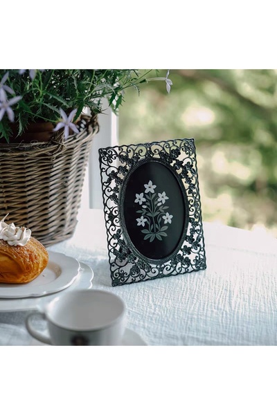 Generic Vintage Metal Photo Frame with Filigree Design and Botanical Ornament...