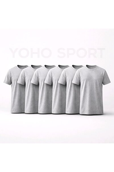YOHO SPORT Unisex osnovna majica sa okruglim izrezom, 100% pamuk, mekana teks...