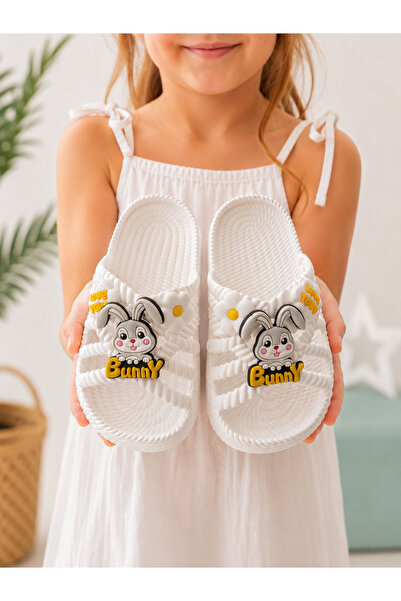 BYRAMSE Girls' Nursery Park Garden Doorstep Slippers with Rabbit Figures