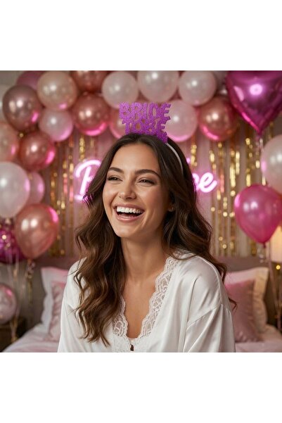 DODOMAR Coroana Eva Bride To Be, cu pietre argintii și violet, accesoriu de p...
