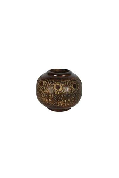 Otantik Çarşı Wooden Globe Vase 28X28X26 Cm.
