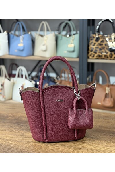 V'SHINE MODEL 3125 – CHARM DETAYLI EL VE OMUZ ÇANTASI - (BORDO)