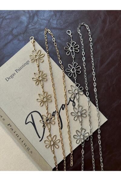 LİA KEMER Flower Gold Chain Accessory for Jacket, Dress, Pants, Evening Dress...