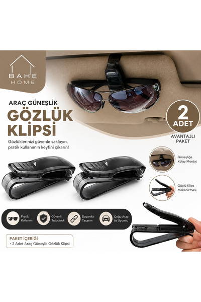 bahe home Car Sun Visor Glasses Clip Auto Glasses Holder with Latch Practical...