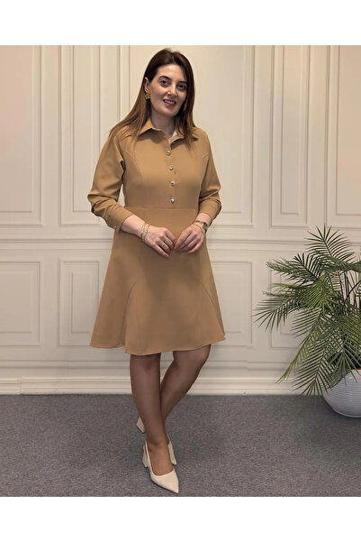 CEYS Düğmeli Krep Elbise