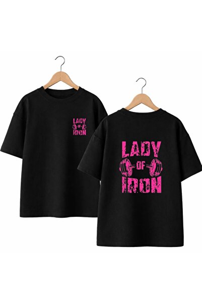 playwear Lady Of Iron Μπλουζάκι με στάμπα στην πλάτη και στο μπροστινό μέρος ...