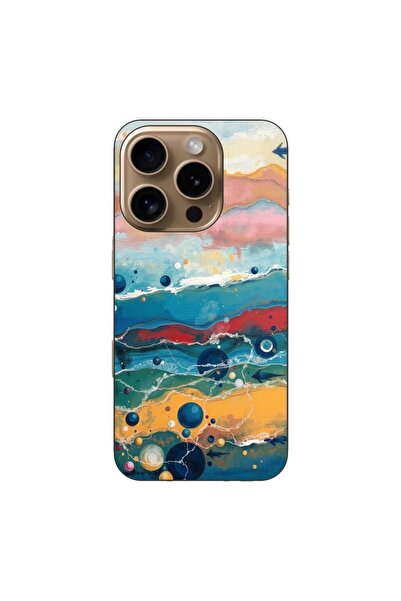 OEM Калъф, съвместим с Apple iPhone 16 Pro, от силиконов гел TPU, с изрисуван...