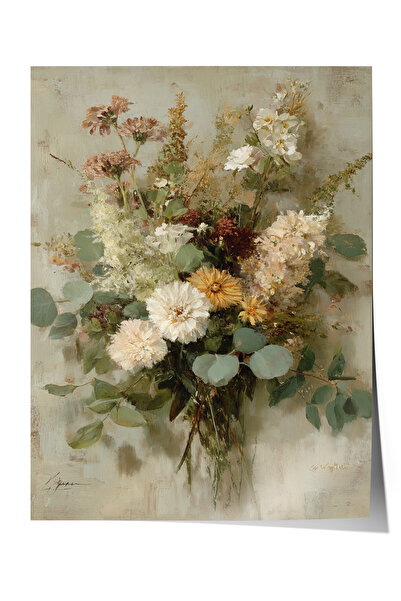 Zestia Poster de perete vintage, Poster cu buchet de flori naturale Nr.: 20189