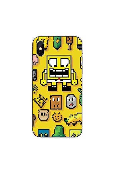 OEM Husa compatibila cu Apple iPhone XS Max Silicon Gel Tpu Model Pixel Art S...