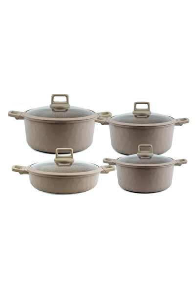 VOGATI MILAN SERIES 8PCS TITANIUM GRANITE COATING NON STICK INDUCTION COOKWAR...