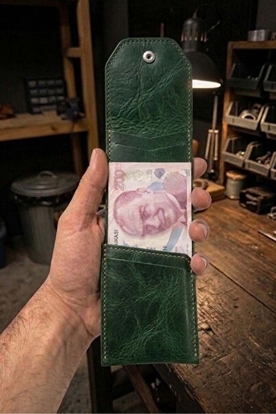WATCHOFROYAL Purefold Green Genuine Leather Card Holder Wallet