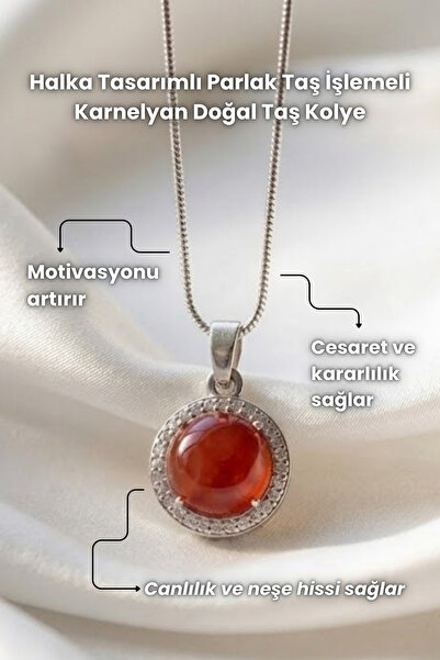 Elifsu Jewelry Ring Design with Shiny Stone Embellishments Natural Stone Neck...