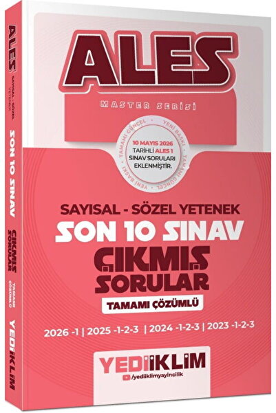 Yediiklim Yayınları ALES Master Serisi Sayısal Sözel Yetenek Tamamı Çözümlü S...