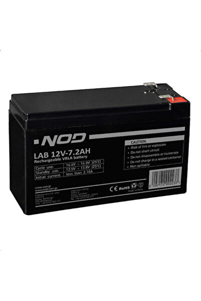 Nod Μπαταρία UPS LAB 12V-7.2AH με χωρητικότητα 7.2Ah και τάση 12V, 1 τεμάχιο