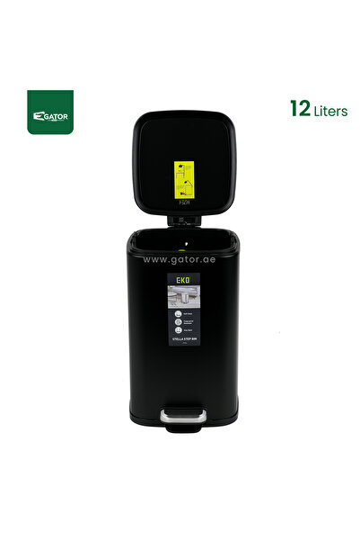 EKO Stella Step Bin-Black-12 L