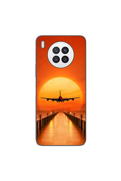 OEM Husa compatibila cu Huawei Nova 8i Silicon Gel Tpu Model Airplane Sunset