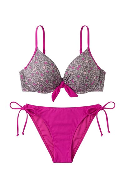 Argento balenli dolgusuz bikini takımı