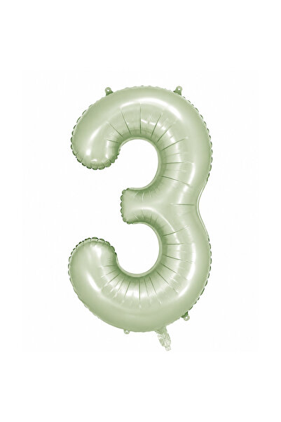 BeySüS 3 Number Foil Balloons Green Color (76 cm)
