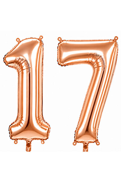 BeySüS 17 Foil Balloons in Rose Gold Color (100 cm)