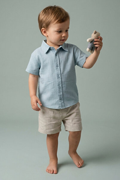 zumino Boys' Short Sleeve Woven Shirt (Ages 3-10)