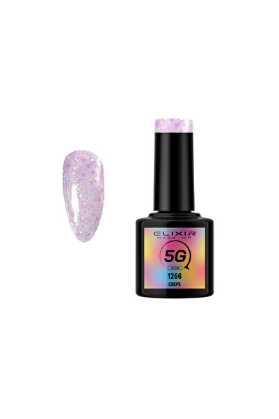 Elixir 5G GLITTER SEMI GEL (ΗΜΙΜΟΝΙΜΟ BΕΡΝΙΚΙ) - 1266 (CREPE) 8ML