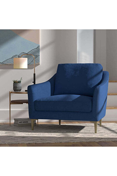 homejoyz Velvet Armchair - Swedish Wood - Blue - 80X90X75 cm