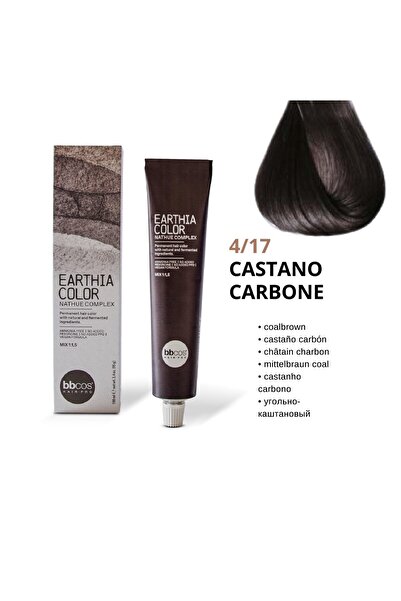 Bbcos Hair Pro Permanent Hair Dye, 4/17 Charcoal Brown with Natural and Ferme...