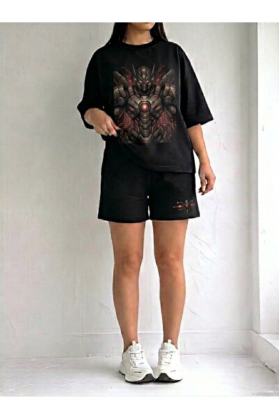 EFFRENATU Women's Oversize Avo Basic T-Shirt and Wide Leg Sweatpants Set |   ...