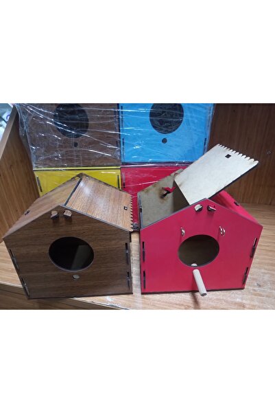 HOBİ EF-302 Çatılı Renkli Muhabbet Kuşu Yuvalık-KARIŞIK RENK