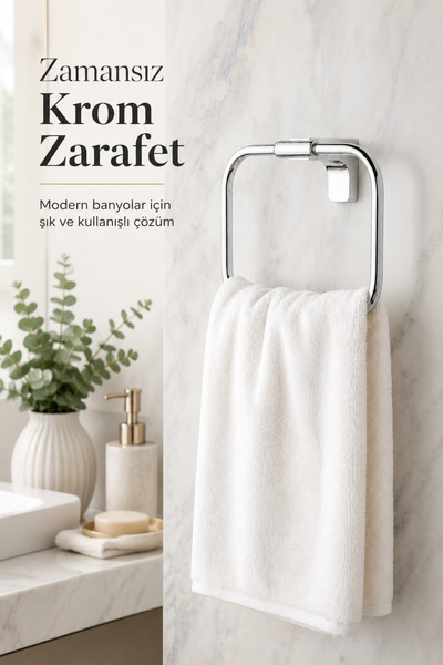 Premium F1 Model Chrome Ring Towel Hanger Stainless Steel Mounted Bath Towel Holder 5 Years Warranty